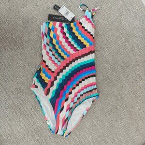La Blanca Slice of Paradise Women's One Piece One Shoulder Swimsuit NWT (Size 8)